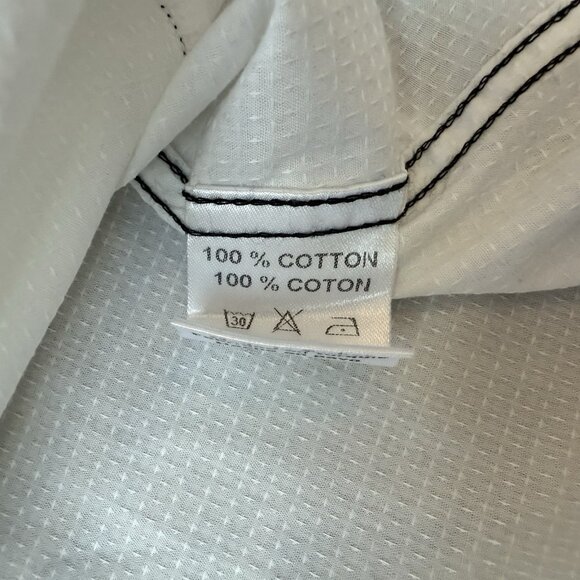 NWOT 7 Downie St Button Down Shirt Mens Size 5 Large Flip Cuff Textured White - Picture 10 of 10